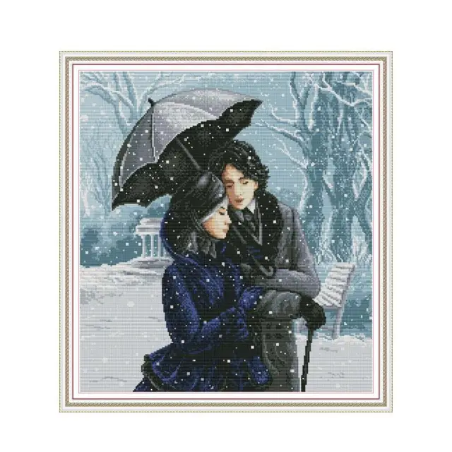 Sweet Couple Series Cross Stitch Kit 14ct 11ct Canvas Printing Embroidery Set DIY Needlework Home Decoration Painting Lover Gift RA266