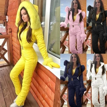 

Winter Jacket Women Warm Ski Suit Fashion Ski Jacket Coat Hoodie Outdoor Sports Jumpsuit Zipper Multicolor Ski Suits Snowboard