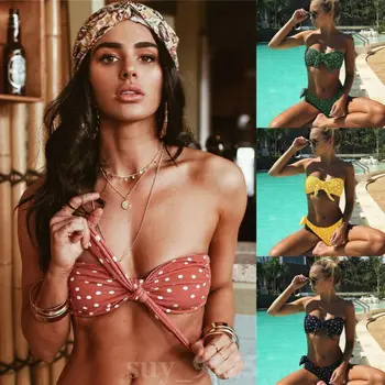 

Summer Sexy Women Push-up Padded Swimwear Women Bra Bandage Bikini Set Triangle Bathing Suit