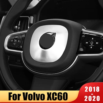 

For Volvo XC60 2018 2019 2020 Stainless Steel Steering Wheel Center Logo 3D Dedicated Car Sticker Covers Trim Accessories