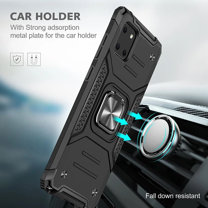 for Samsung Galaxy Note 10 Lite Case Cover Shockproof Armor Drop Protective Defender Magnet Holder Ring Case for kawaii phone cases samsung