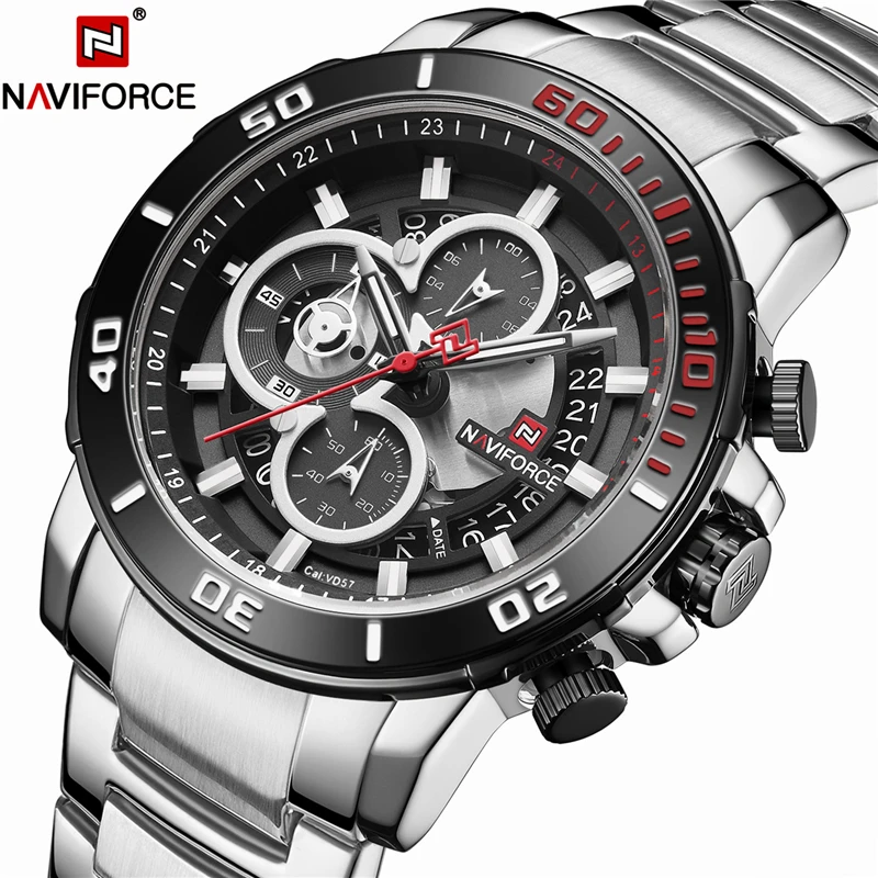 NAVIFORCE, брендовые Роскошные мужские часы, мужские спортивные часы, наручные часы, мужские кварцевые часы с двойным дисплеем, водонепроницаемые часы