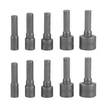 

1Pc/5Pcs Six Angle Hex Socket Nut Driver Sleeve Nuts Casing Nozzle Drill Bit Adapter For Power Tools Drill Bit Set