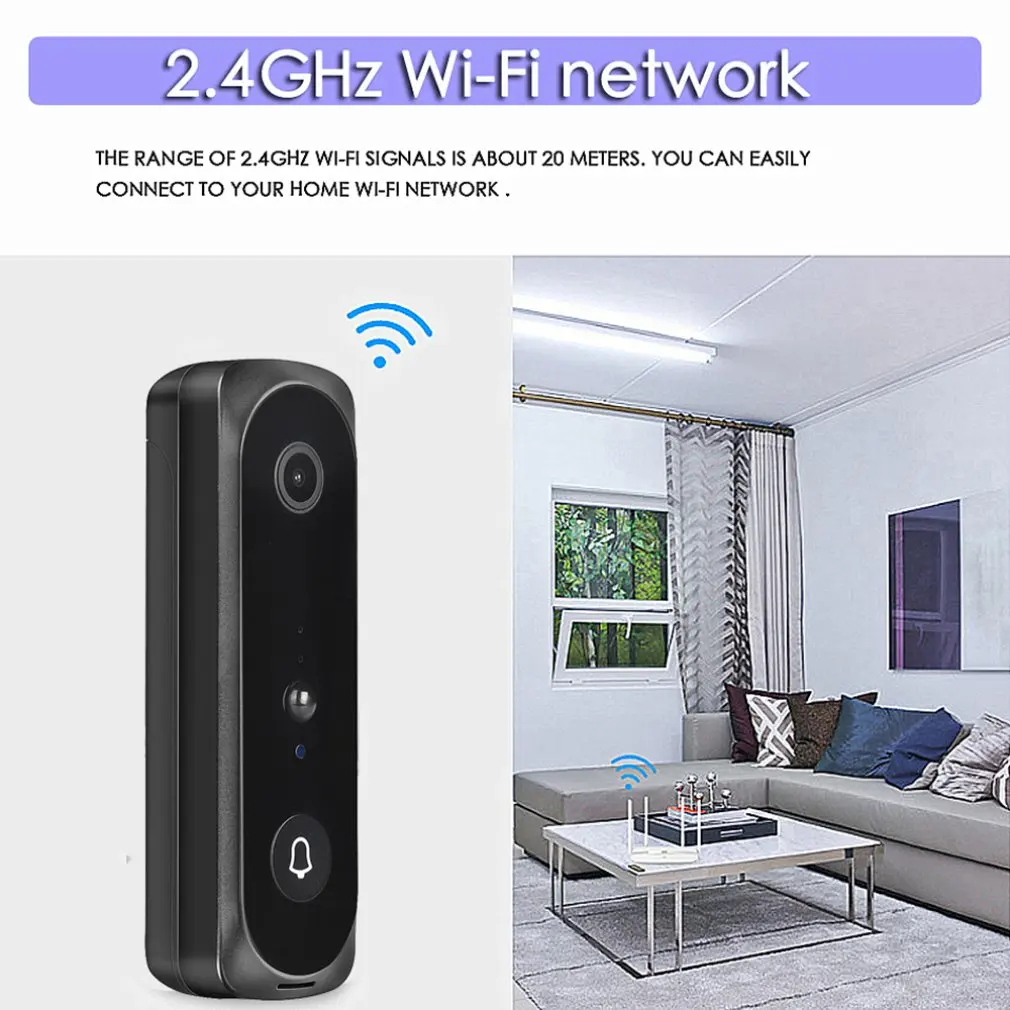 V5 умный WIFI видео дверной звонок кошачий глаз визуальный запись монитор ночного