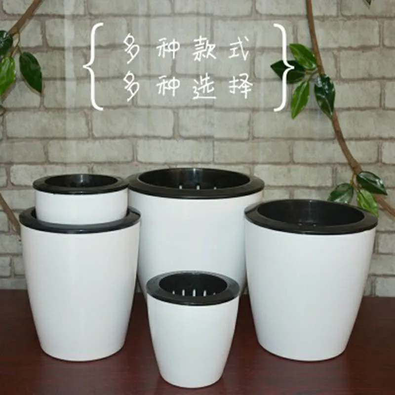 Pocket Garden Lazy Flower Pots Automatic Water- absorbing Flowers Pot Storage Plastic Flower Pots Home Decoration 1PC