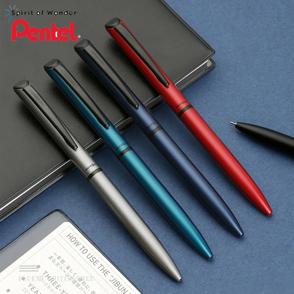 Japan PENTEL Quick-Drying Gel Pen Rotating 0.5 Needle Tube Metal Pen Body Black Ink Gift Box BLN-2005 Matte Texture direct liquid pen quick drying pen signature pen full needle tube neutral pen business and office student exam question