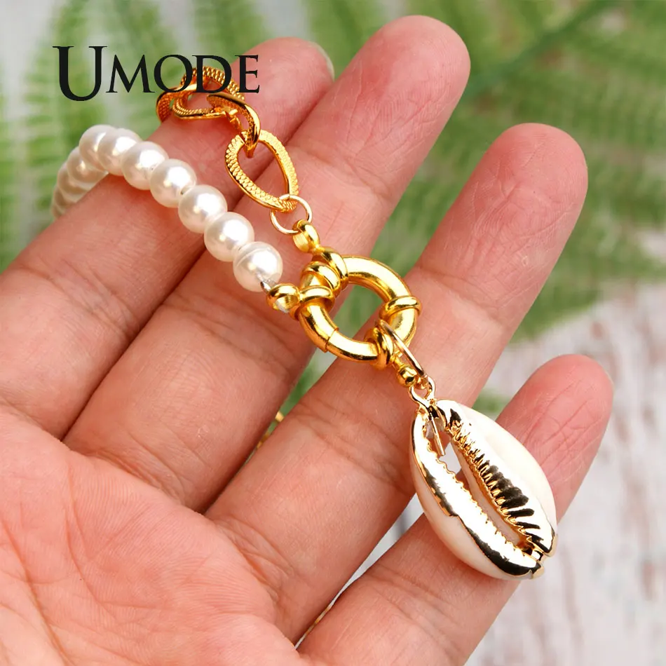 

UMODE Gold Color Sea Shell Choker Necklace Handmade Friendship Necklace Bohemia for Women Summer Jewelry Vsco Girls Gifts PN0694