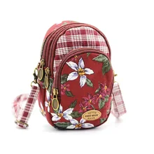 Хлопковый с цветочным принтом женский кошелек для монет детский Органайзер Кошелек сумка для денег маленький чехол для телефона bolsa carteira feminina для девочек