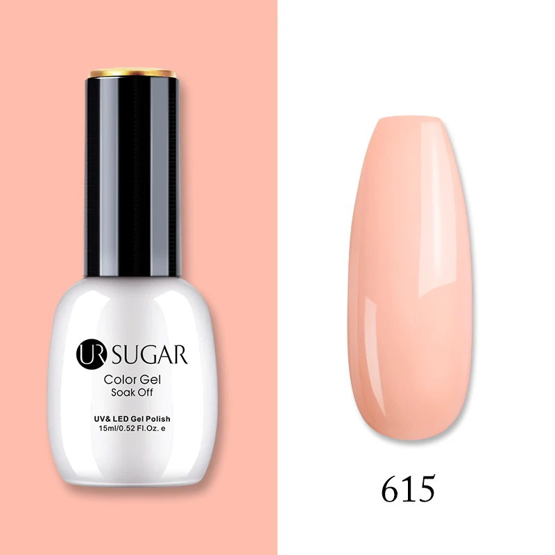 615 Ur Sugar, 15 мл, Цветной Гель-лак, гибридный лак для ногтей, для маникюра, УФ-светодиодный Полупостоянный гель для ногтей, впитывающий Гель-лак, базовое верхнее покрытие - Цвет: 615
