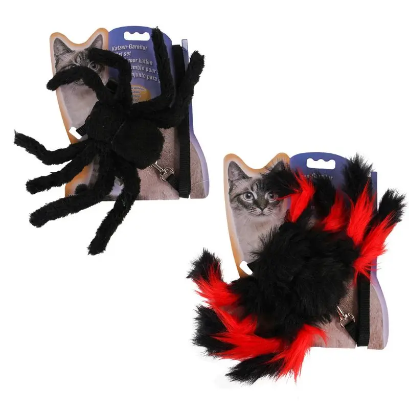 Cat Chest Strap Pets Halloween Christmas Dress Up Spider Shape Dog Cats Leash 6XDD
