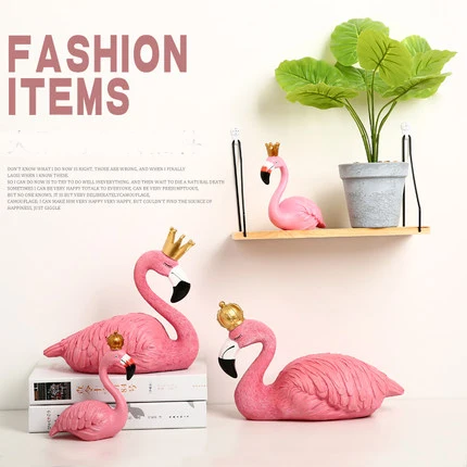 

Flamingo Ornaments Home Decorations Resin Crafts Ins Girls Heart Bedroom Nordic Living Room Creative Furnishings Wedding Party