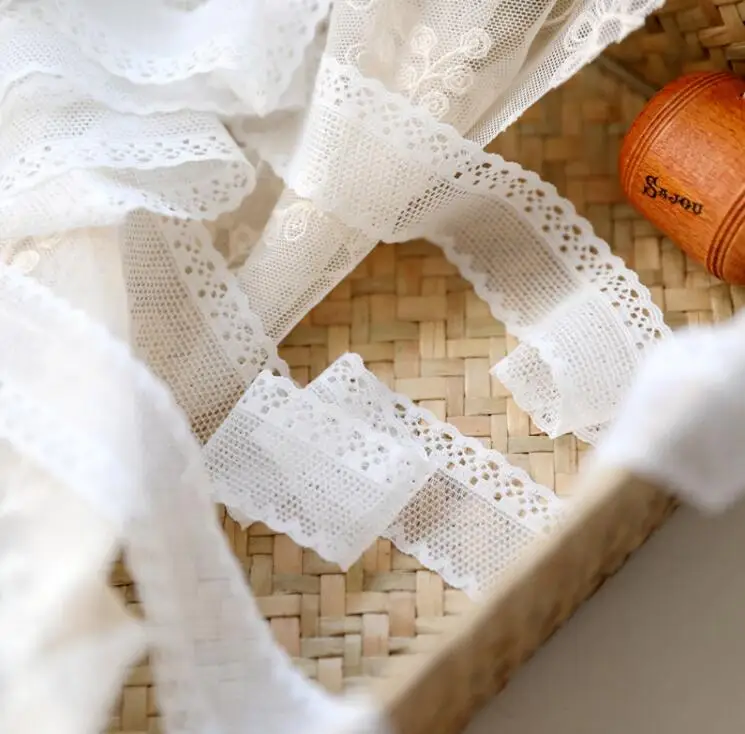 5 метров белая вышивка кружевная Лоскутная эластичная ткань сделай сам одежда