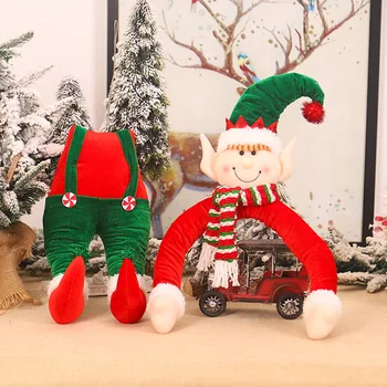 

Gift Christmas Tree Topper Holiday Decorations Living Room Home Cute Non-woven Cloth Winter Poseable Arms Soft With Hat