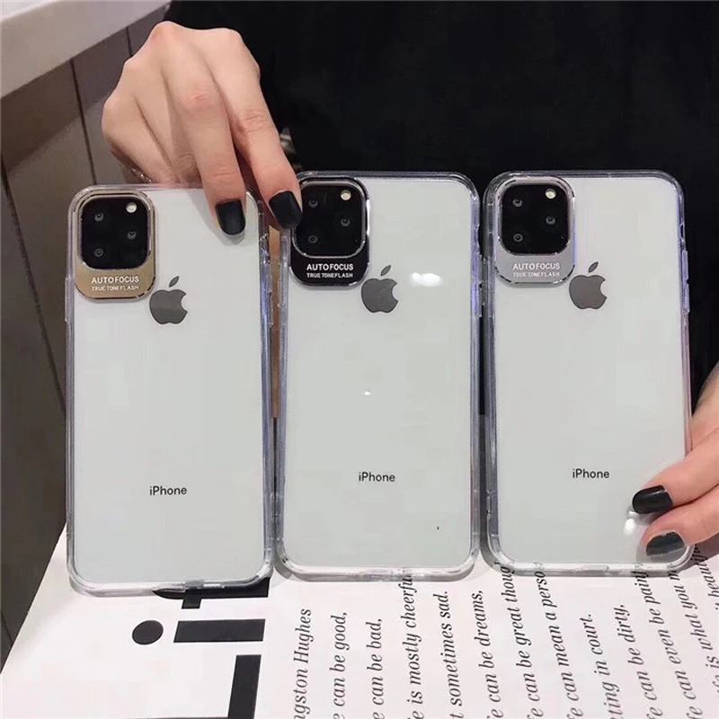Чехол для iPhone 11 6 6s 7 8 Plus Pro X XS XR Max металлическая защитная пленка камеры прозрачный