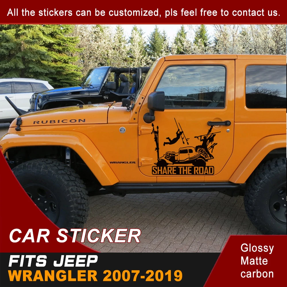 Car Decals Side Door Max Mad Share The Road Graphic Vinyl Modified  Decorative Car Stickers For Jeep Wrangler Unlimited Rubicon - Car Stickers  - AliExpress