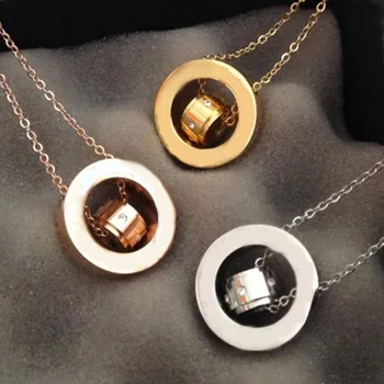 

Personalized Pendant Necklace Fashion Copper Ornament Circle Shape Retro Pop Style Send Love Gift 2019 new hot