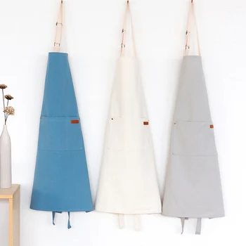 

Canvas Cook Apron Barista Bartender Chef Hairdressing Apron Catering Uniform Work Wear Anti-Dirty Overalls