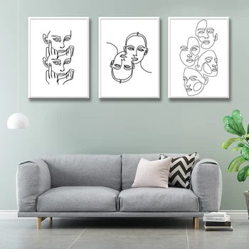 

Personalized line drawing Photo Canvas Painting For Kids Room Decoration Creative Home Decoration