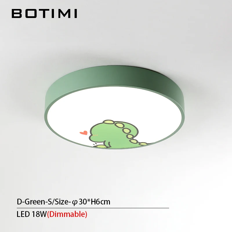 D-Green-S-RC BOTIMI мультфильм 220V светодиодный потолочный светильник для спальни для детской комнаты Мальчики круглая спальня освещение девушки потолочные светильники - Цвет корпуса: D-Green-S-RC