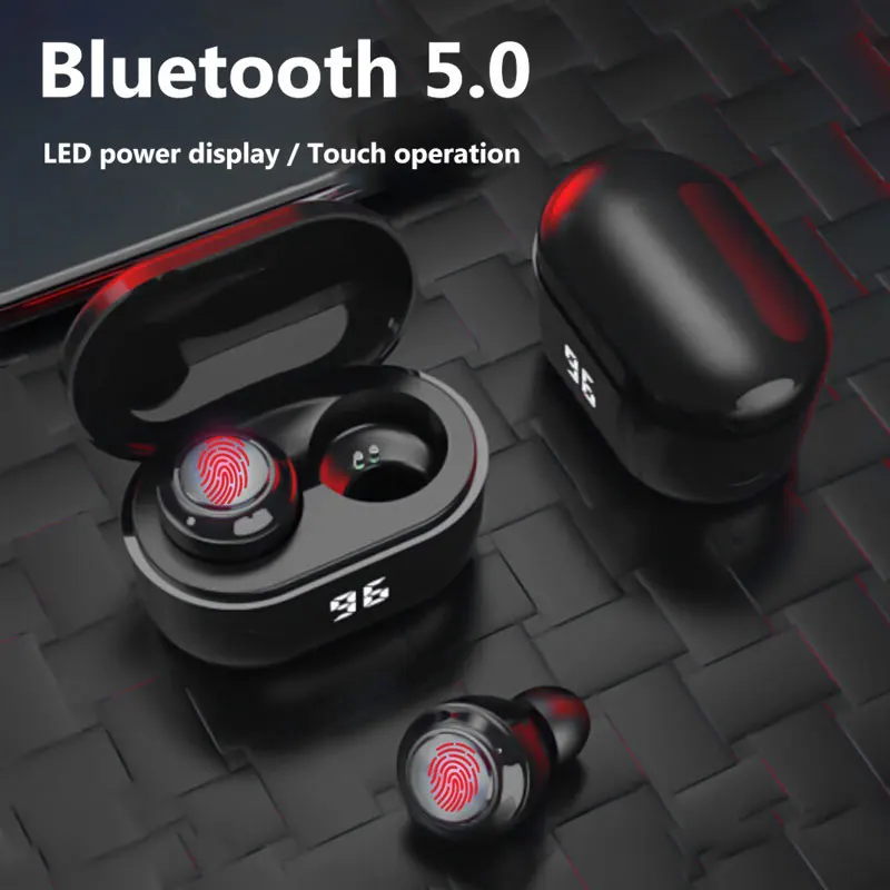

A6 TWS Wireless Bluetooth Headset Stereo Gaming Sports In-ear Earplugs Waterproof LED Display with Microphone Charging Case