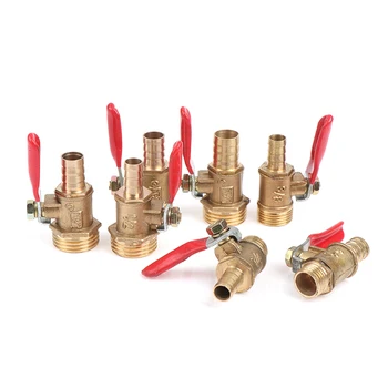 

1Pcs Practical New Brass Ball Valve Hose Barb 1/4" 3/8" 1/2" BSP Male Thread Connector Pipe Adapter 8mm/10mm/ 12mm