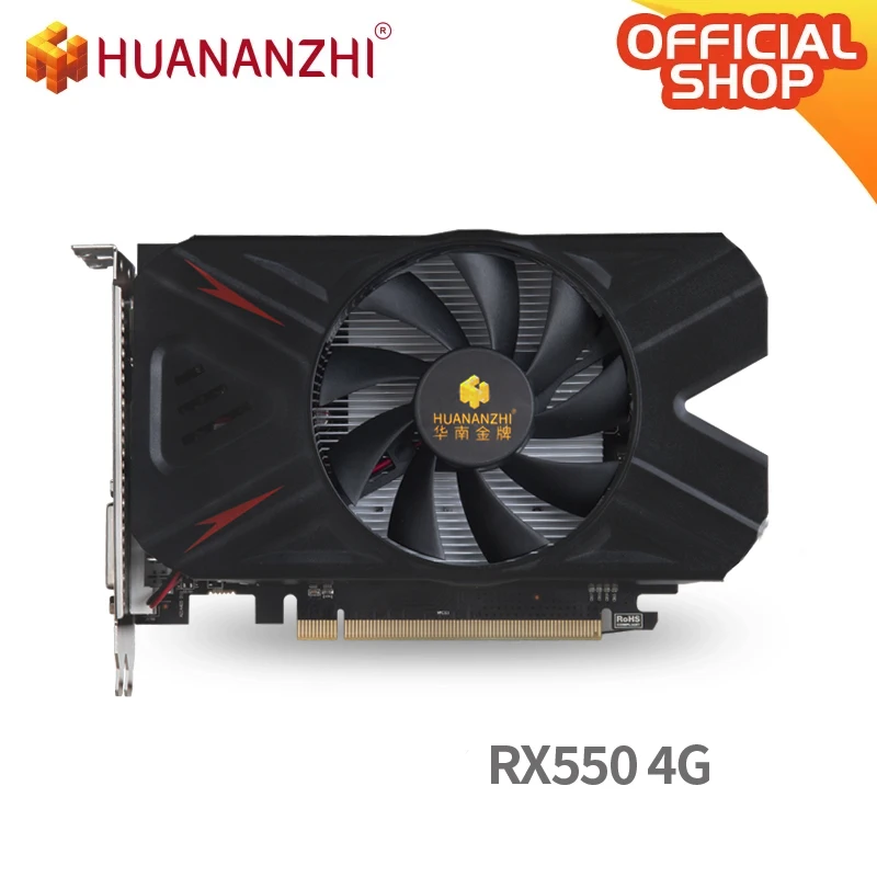 Graphics-Card GDDR5 HUANANZHI Rx 550 DP 128bit DVI 4096MB 4G 14nm 1183mhz Hdmi-Compatible