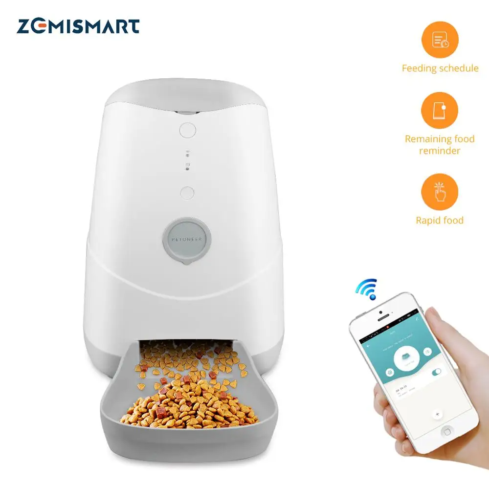 US $111.75 Zemismart Wifi Connect Cell Phone APP Remote Operate Auto Dog Cat Feeder Smart Pet Feeder