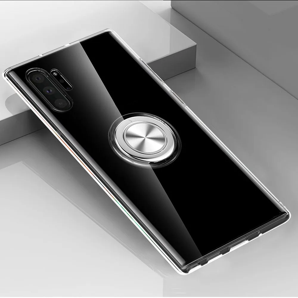 Прозрачный ТПУ Чехол ударопрочный чехол кронштейн телефон оболочка палец кольцо чехол для samsung Galaxy Note 10 Pro