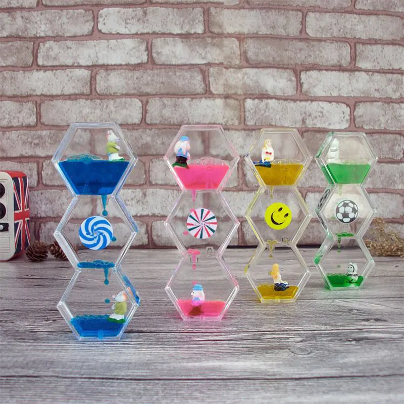 

Double Colors Oil Hourglass sand clock sand watch Liquid Floating Motion Bubbles Timer Desk sand timer home decor reloj de arena