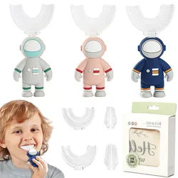 Baby Toothbrush Astronaut Handle Children 360 Degree U-shaped Brush Silicone Teethers Kids Teeth Oral Care Cleaning Baby Goods