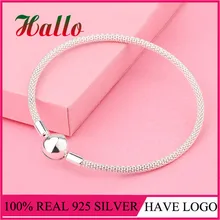 Новое поступление 925 пробы серебряный браслет с сеткой подходят оригинальные бусины Шарм. Ювелирные изделия для женщин. Рождественские подарки. W
