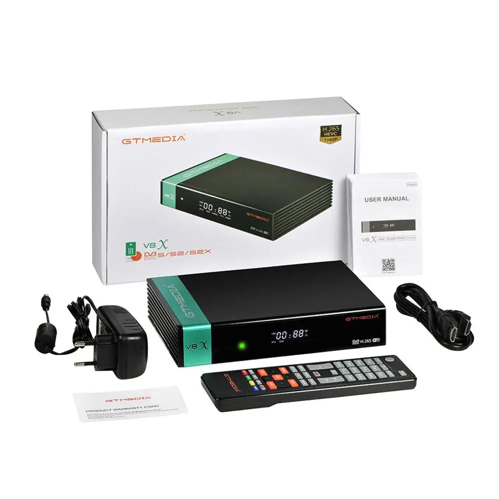 

Gtmedia V8X DVB S2 satellite receiver Builtin wifi support H.265 DVB-S/S2/S2X, VCM ACM Upgrade V8 V9 SUPER V8 PRO2
