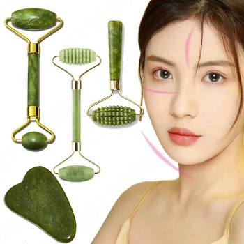 Guasha Face Massager for Face Jade Roller Massage Natural Gua Sha Scraper Beauty Tools Facial Roller Jade Microniddle Massager 1