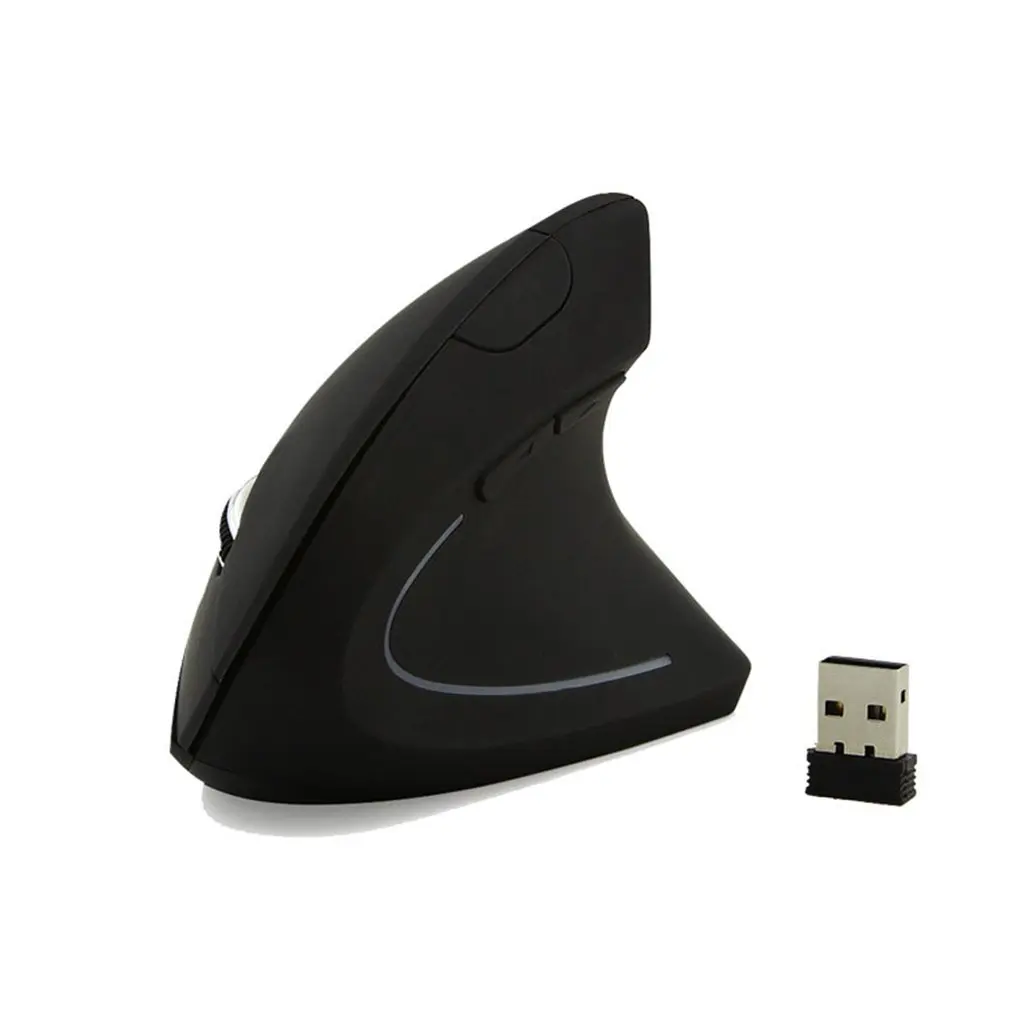 black Эргономичная Вертикальная 3D мышь для ноутбука, ПК, Usb мышь, беспроводная энергосберегающая компьютерная мышь для ноутбука, беспроводная мышь - Цвет: black