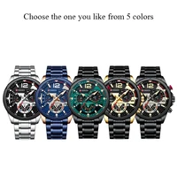Curren relógios esporte masculino quartzo cronógrafo relógios de pulso luxo relógio de aço inoxidável com relógio luminoso relogio masculino 4
