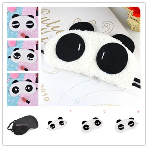 New 1PCS Cute Face Panda Eye Mask Eyeshade Shading Sleep Cotton Goggles Eye Mask Sleep Mask Eye Cover Health Care