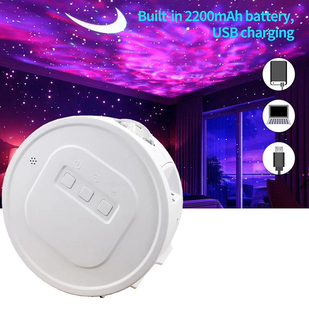 Starry Sky Projector Light LED Nebula Cloud Night Light 6Colors Ocean Waving Light Rotation Projection Lamp for Kids Gifts 9