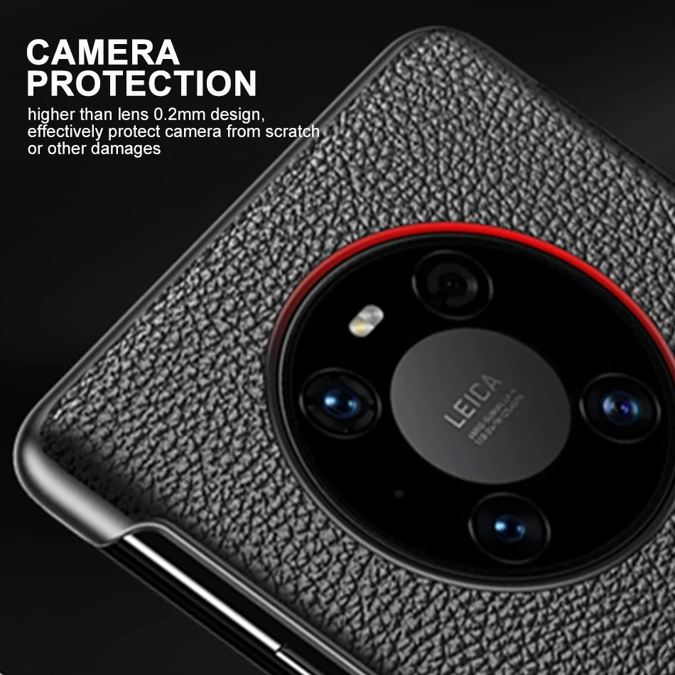 Genuine Leather Flip Cover For Huawei Mate 50 40 Pro+ 30 Mate40 Case Original Mirror Smart Touch View Wake Sleep Up Protection
