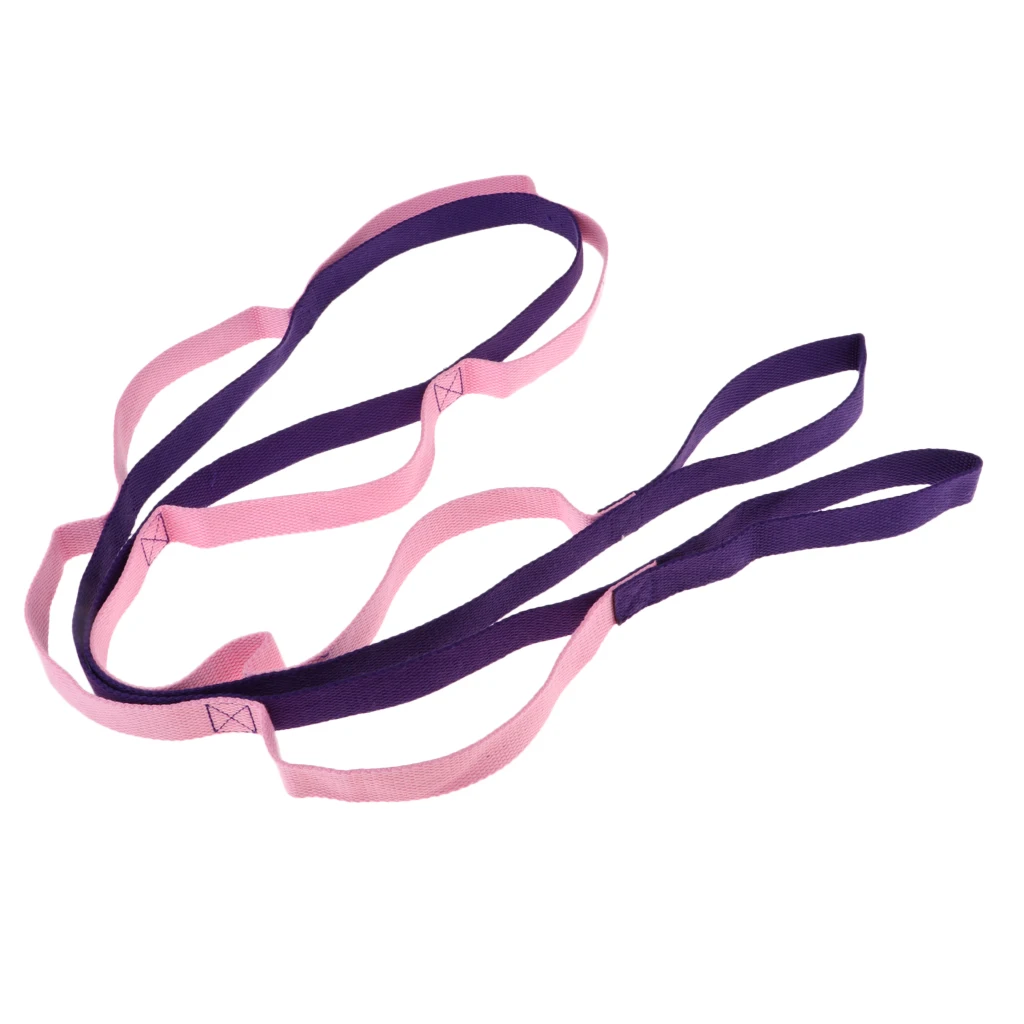 Purple and Pink Мульти петля стрейч-пояс гибкость фигуры тела Пилатес для спорта, зала и йоги танец Теплый Пояс Группа фитнес оборудование - Цвет: Purple and Pink