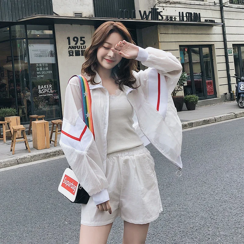 

Photo Shoot 2019 Summer New Style Korean-style Slim Fit Two-color Stand Collar Simple Commuting Coat WOMEN'S Suit