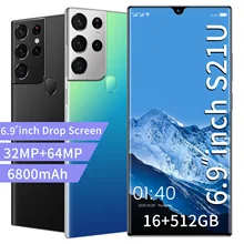 S21U Newest Smartphone Android 11.0 16GB RAM 512GB ROM 6800mAh Big Battery Deca Core Mobile Phone 6.9 Inch 32+64MP Rear Cameras