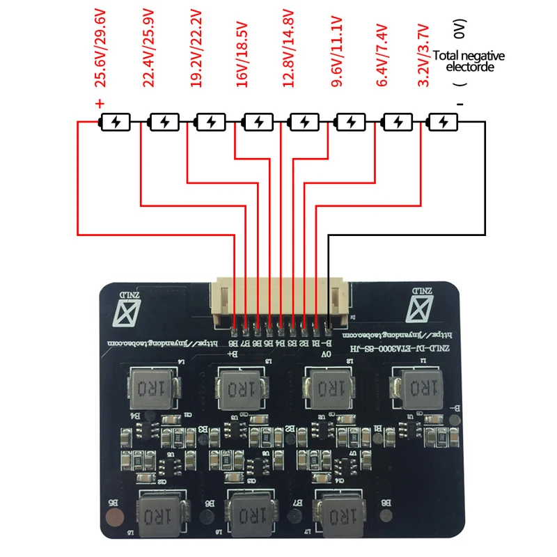 

BMS 2S-8S 1.2A Balance Board Lifepo4 LTO Lithium Battery Active Equalizer Balancer Energy Transfer Board BMS 3S 4S 5S 6S 7S 8S