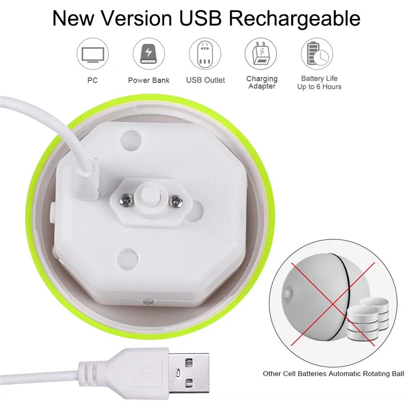 Интерактивный активированный питомец прыгающий мяч USB игрушечная электронная собака волшебный шар светодиодный прокатный флэш-шар кошка собачка детская игрушка водонепроницаемый