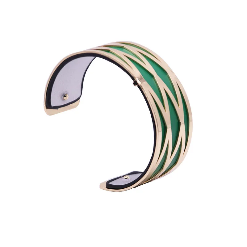 Золотой Регулируемый жоржет браслет с геометрическим каннажем в форме сменного кожаного браслета Femme Argent ювелирные изделия - Окраска металла: WZ0034
