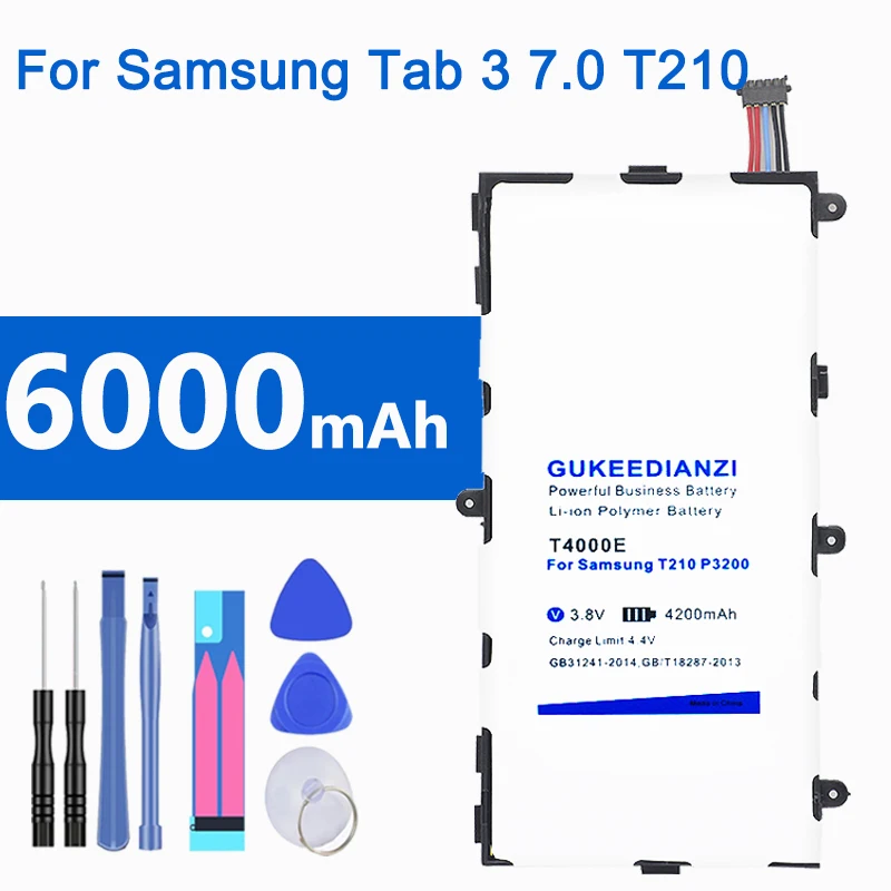6000mA T4000E Аккумулятор для планшетов Samsung Galaxy Tab 3 7 0 SM T210 T211 T15 GT P3210 P3200 перезаряжаемые
