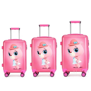 

Cartoon kids suitcase cabin luggage 18''19 inch carry on trolley luggage 20/22'' travel suitcase with wheels Cute child gril bag