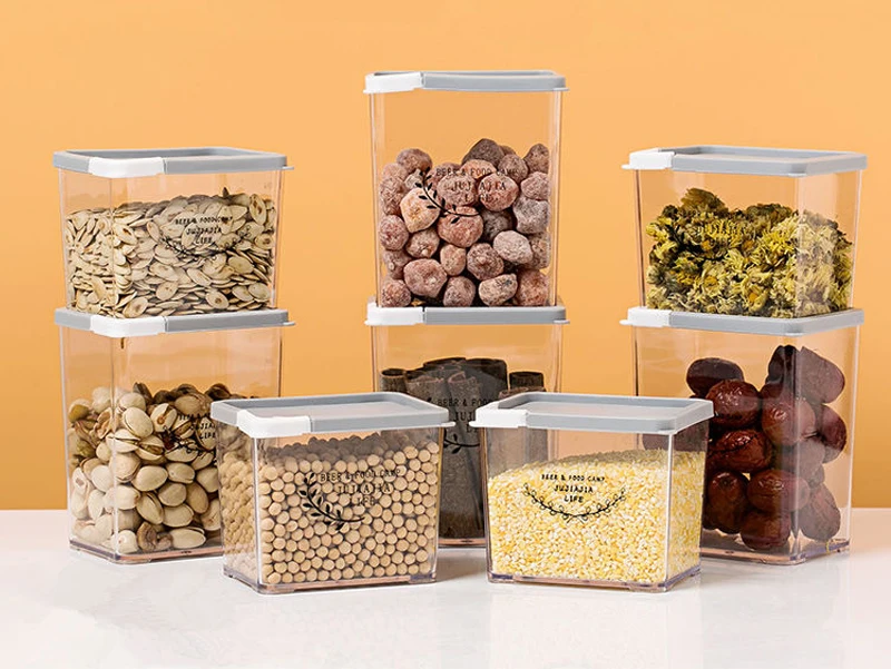 Прозрачный герметичный ящик для хранения свежести зерна емкость для хранения пищи бытовые кухонные банки контейнеры для сухих злаков