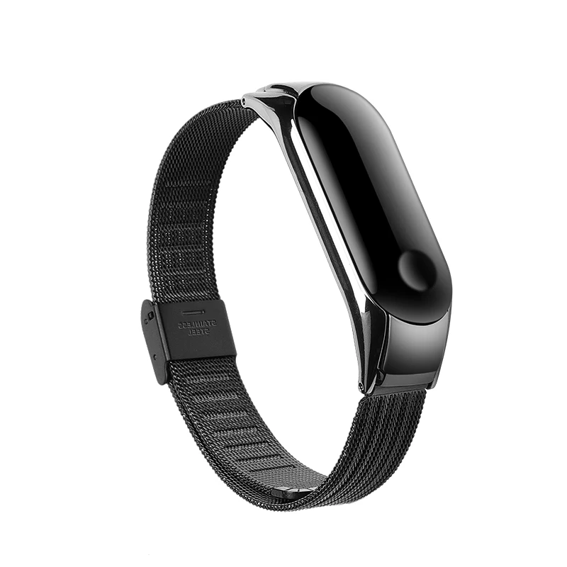 Black Идеальный Браслет для xiaomi mi Band 3 4 correa mi band 4 для xiaomi mi band 4 браслет mi band 3 ремешок pulseira xiaomi mi band 3 - Цвет: Black
