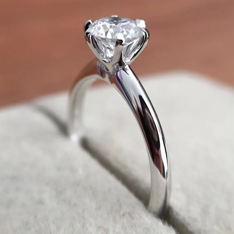 Классическое кольцо Moissanite из стерлингового серебра 925 пробы, простой стиль, 1 карат, IJ цвет, Ювелирное кольцо на головщину