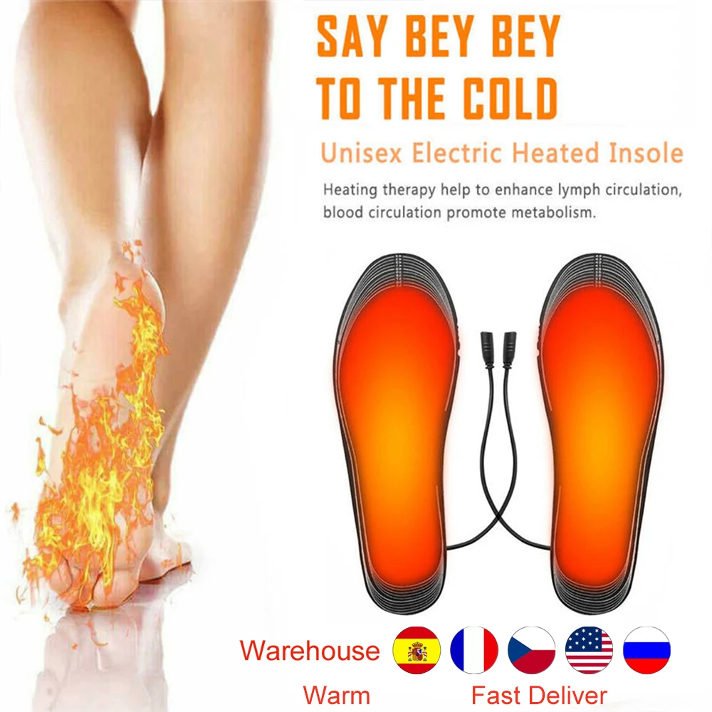 Стельки для обуви с подогревом от USB электрическая грелка ног коврик зимние
